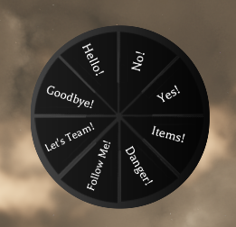 UI that allows for players to communicate once they're inside the dungeons.