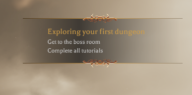 UI that shows players their goals inside the dunegons.